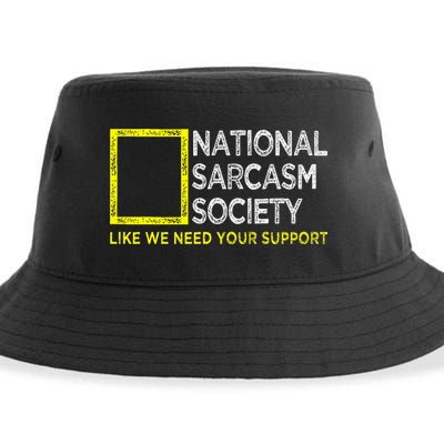 National Sarcasm Society Satirical Vintage Design Sarcasm Sustainable Bucket Hat