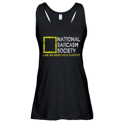 National Sarcasm Society Satirical Vintage Design Sarcasm Ladies Essential Flowy Tank