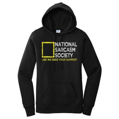National Sarcasm Society Satirical Vintage Design Sarcasm Women's Pullover Hoodie