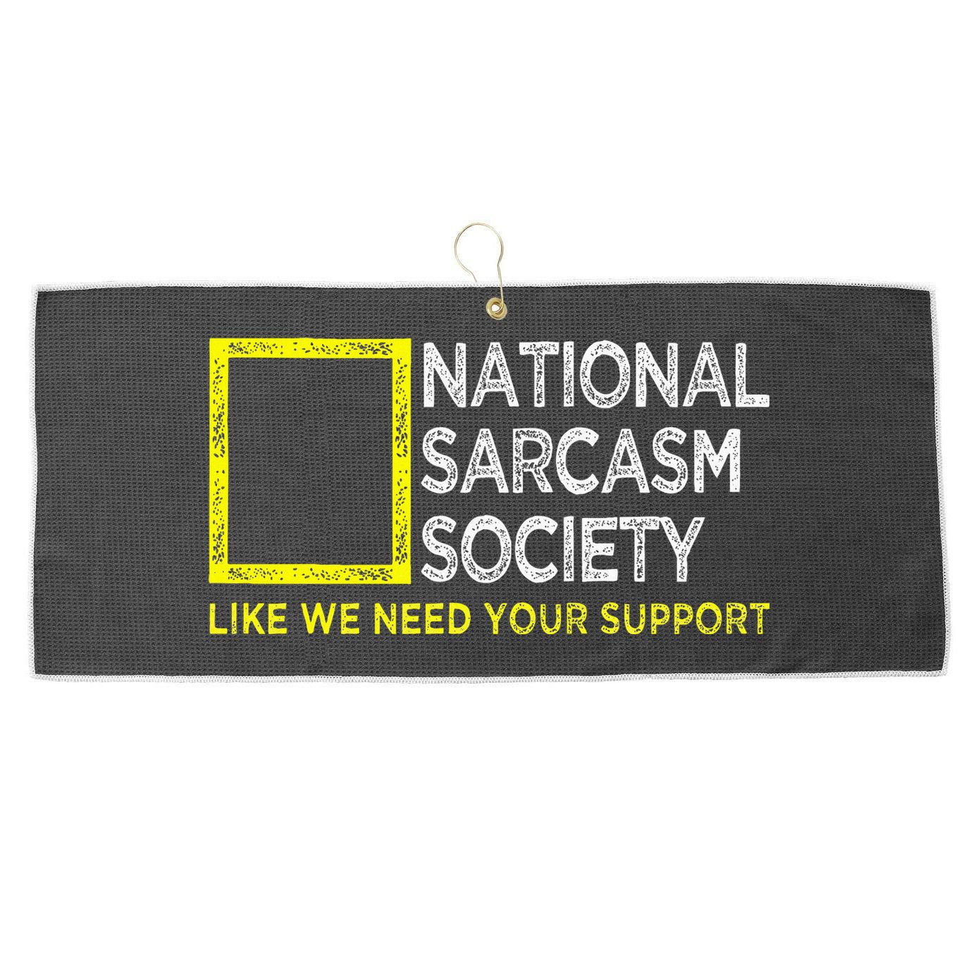 National Sarcasm Society Satirical Vintage Design Sarcasm Large Microfiber Waffle Golf Towel