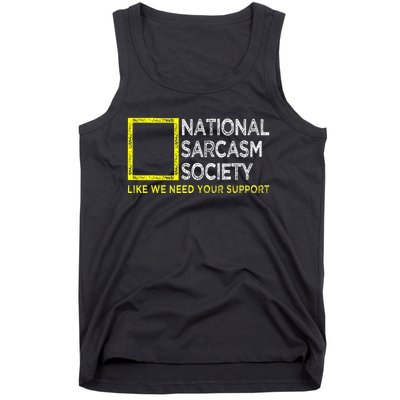 National Sarcasm Society Satirical Vintage Design Sarcasm Tank Top