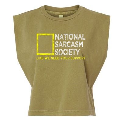 National Sarcasm Society Satirical Vintage Design Sarcasm Garment-Dyed Women's Muscle Tee