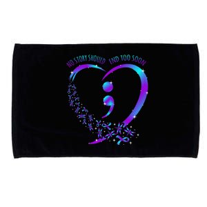 No Story Should End Happy Suicide Awareness Support Graphic Microfiber Hand Towel