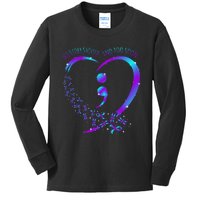 No Story Should End Happy Suicide Awareness Support Graphic Kids Long Sleeve Shirt