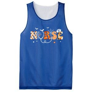 Nurse Spooky Season Halloween Trick Or Treat Groovy Retro Funny Gift Mesh Reversible Basketball Jersey Tank