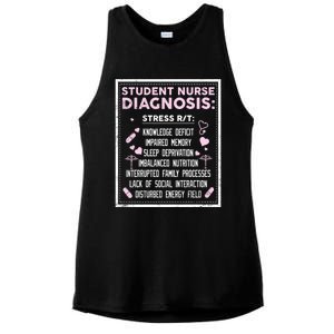 Nursing School Student Nurse Diagnosis Stresst Rt Meaningful Gift Ladies PosiCharge Tri-Blend Wicking Tank