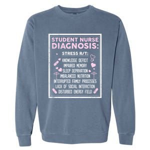 Nursing School Student Nurse Diagnosis Stresst Rt Meaningful Gift Garment-Dyed Sweatshirt