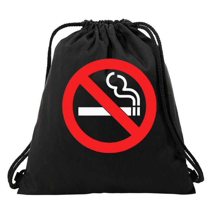 No Smoking Symbol Drawstring Bag