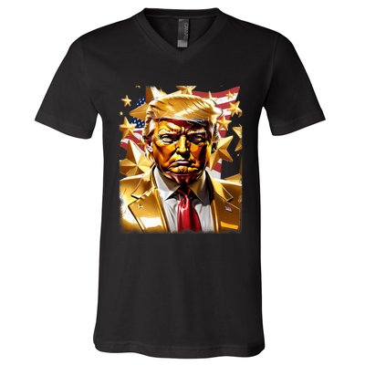 Never Surrender Sneaker Donald Trump V-Neck T-Shirt