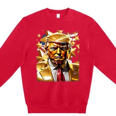 Never Surrender Sneaker Donald Trump Premium Crewneck Sweatshirt