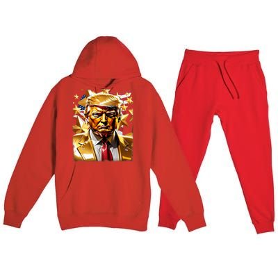 Never Surrender Sneaker Donald Trump Premium Hooded Sweatsuit Set