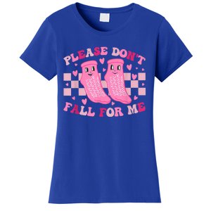 Non Slip Socks Please DonT Fall For Me Medical Nurse Gift Women's T-Shirt