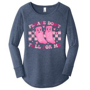 Non Slip Socks Please DonT Fall For Me Medical Nurse Gift Women's Perfect Tri Tunic Long Sleeve Shirt