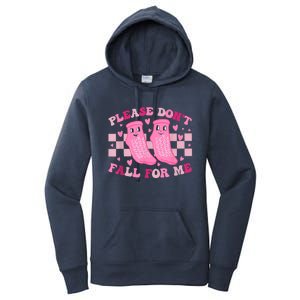 Non Slip Socks Please DonT Fall For Me Medical Nurse Gift Women's Pullover Hoodie