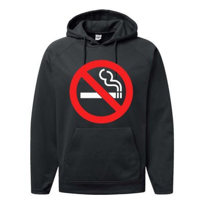 No Smoking Symbol Performance Fleece Hoodie