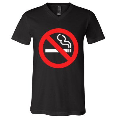 No Smoking Symbol V-Neck T-Shirt