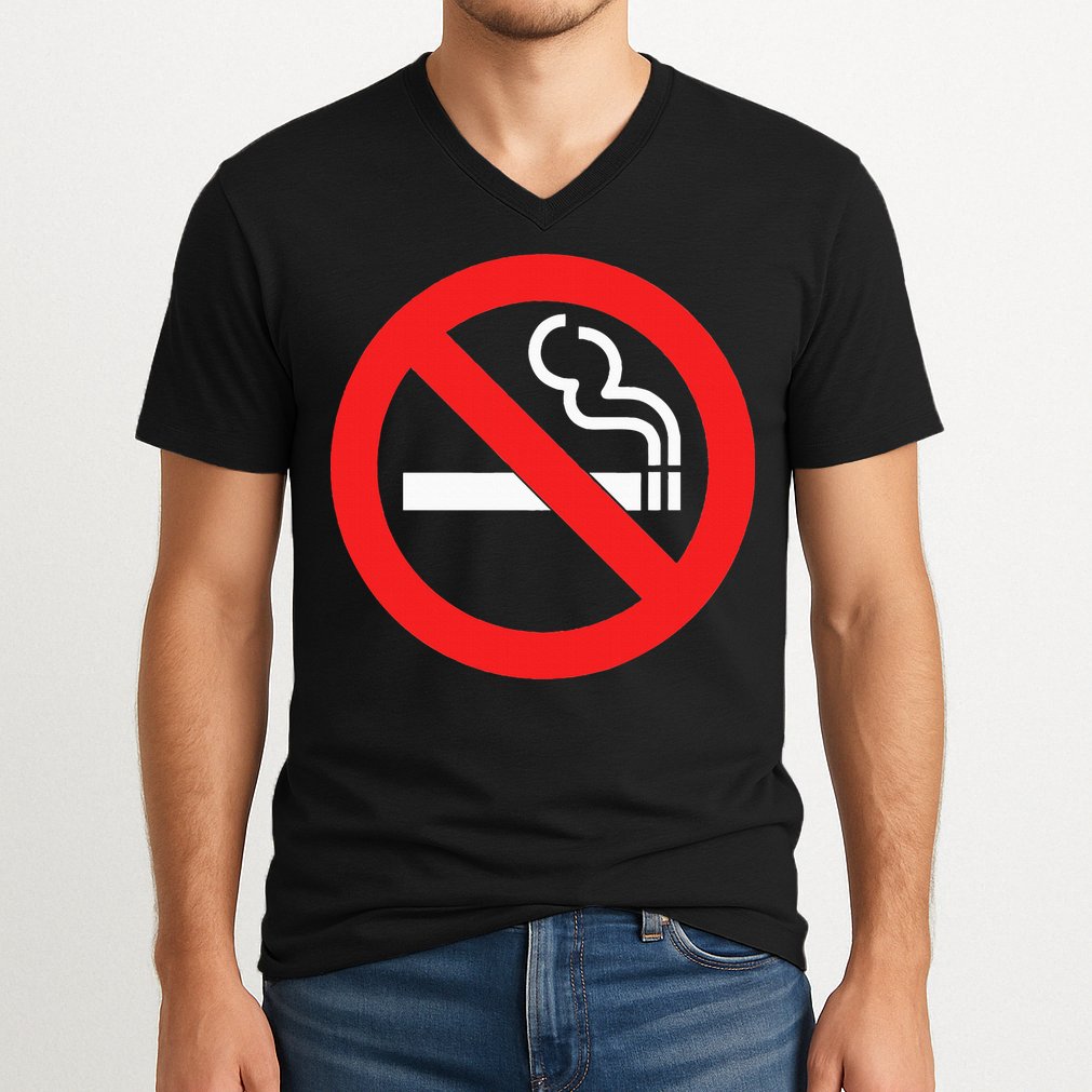 No Smoking Symbol V-Neck T-Shirt