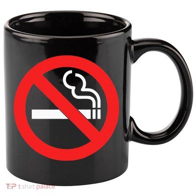 No Smoking Symbol 11oz C Handle Ceramic Mug