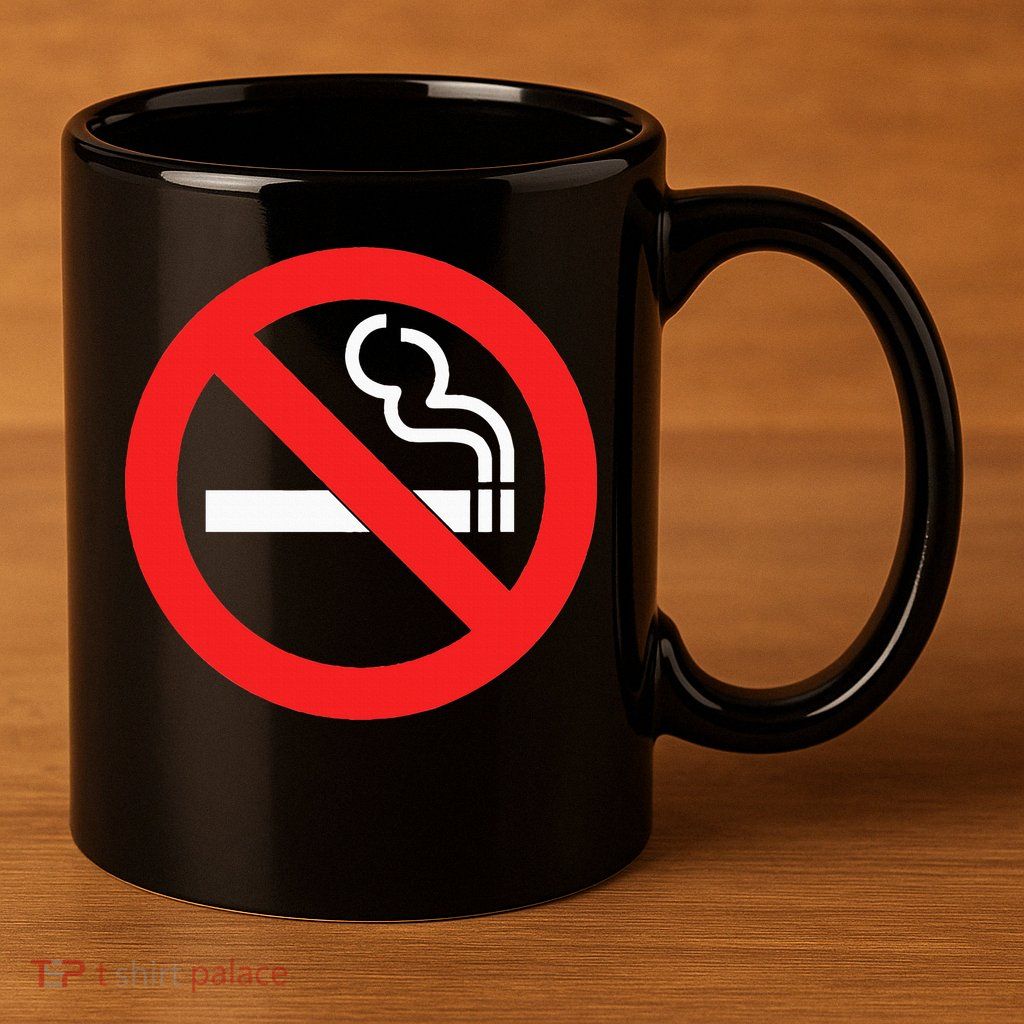 No Smoking Symbol 11oz C Handle Ceramic Mug