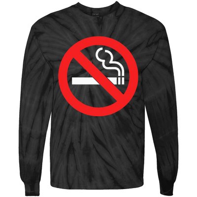 No Smoking Symbol Tie-Dye Long Sleeve Shirt