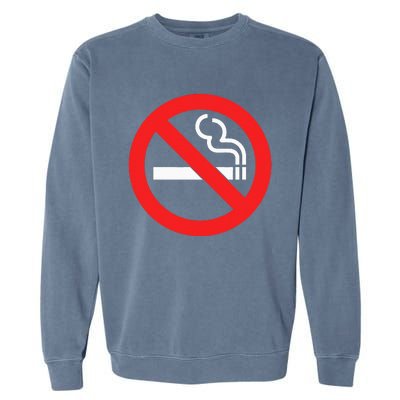 No Smoking Symbol Garment-Dyed Sweatshirt