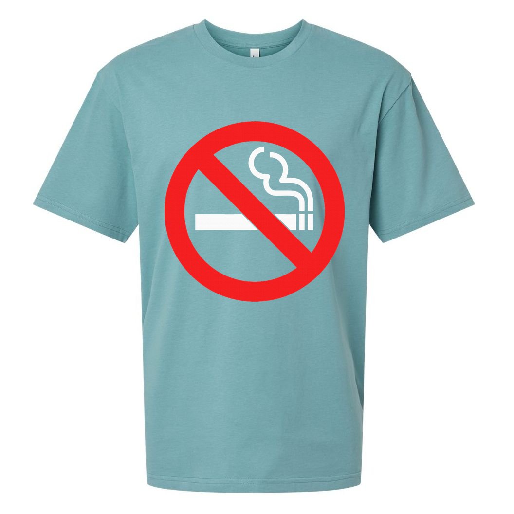 No Smoking Symbol Sueded Cloud Jersey T-Shirt