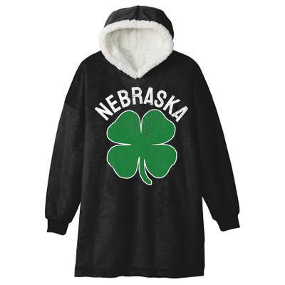 Nebraska Shamrock St. Patrick's Day Saint Paddy's Irish Hooded Wearable Blanket