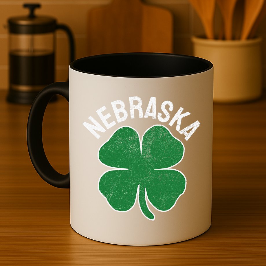 Nebraska Shamrock St. Patrick's Day Saint Paddy's Irish Mug