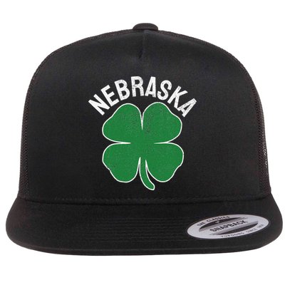 Nebraska Shamrock St. Patrick's Day Saint Paddy's Irish Flat Bill Trucker Hat