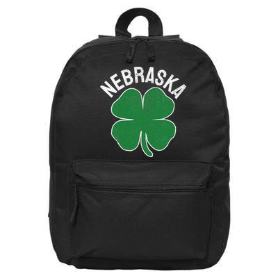 Nebraska Shamrock St. Patrick's Day Saint Paddy's Irish 16 in Basic Backpack