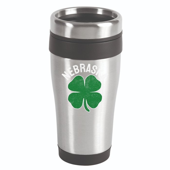 Nebraska Shamrock St. Patrick's Day Saint Paddy's Irish 16oz Travel Tumbler