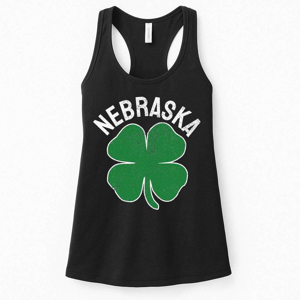 Nebraska Shamrock St. Patrick's Day Saint Paddy's Irish Womens Tank Top