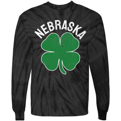 Nebraska Shamrock St. Patrick's Day Saint Paddy's Irish Tie-Dye Long Sleeve Shirt