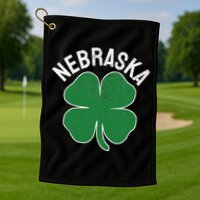 Nebraska Shamrock St. Patrick's Day Saint Paddy's Irish Golf Towel