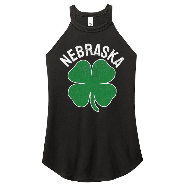 Nebraska Shamrock St. Patrick's Day Saint Paddy's Irish Women's Perfect Tri Rocker Tank