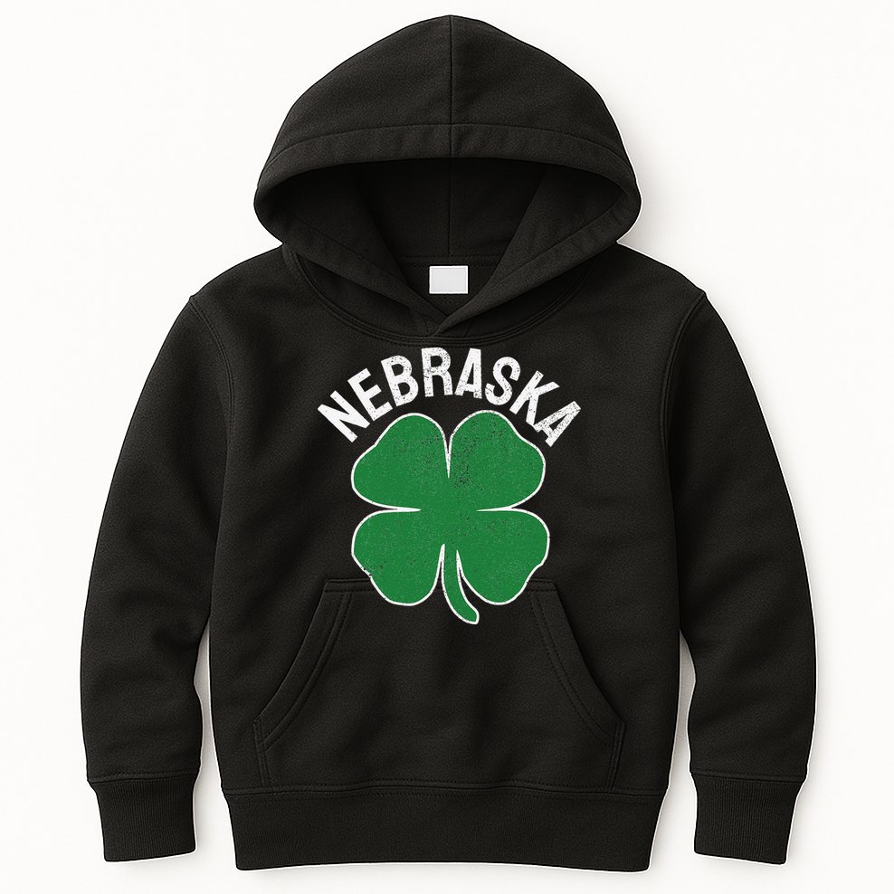 Nebraska Shamrock St. Patrick's Day Saint Paddy's Irish Kids Hoodie