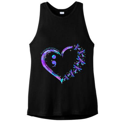 No story should end too soon Suicide Prevention Awareness Ladies PosiCharge Tri-Blend Wicking Tank
