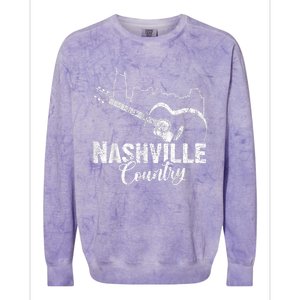 Nashville Skyline Tennessee Country Music Guitar Player Colorblast Crewneck Sweatshirt