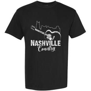 Nashville Skyline Tennessee Country Music Guitar Player Garment-Dyed Heavyweight T-Shirt