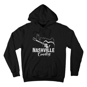 Nashville Skyline Tennessee Country Music Guitar Player Hoodie