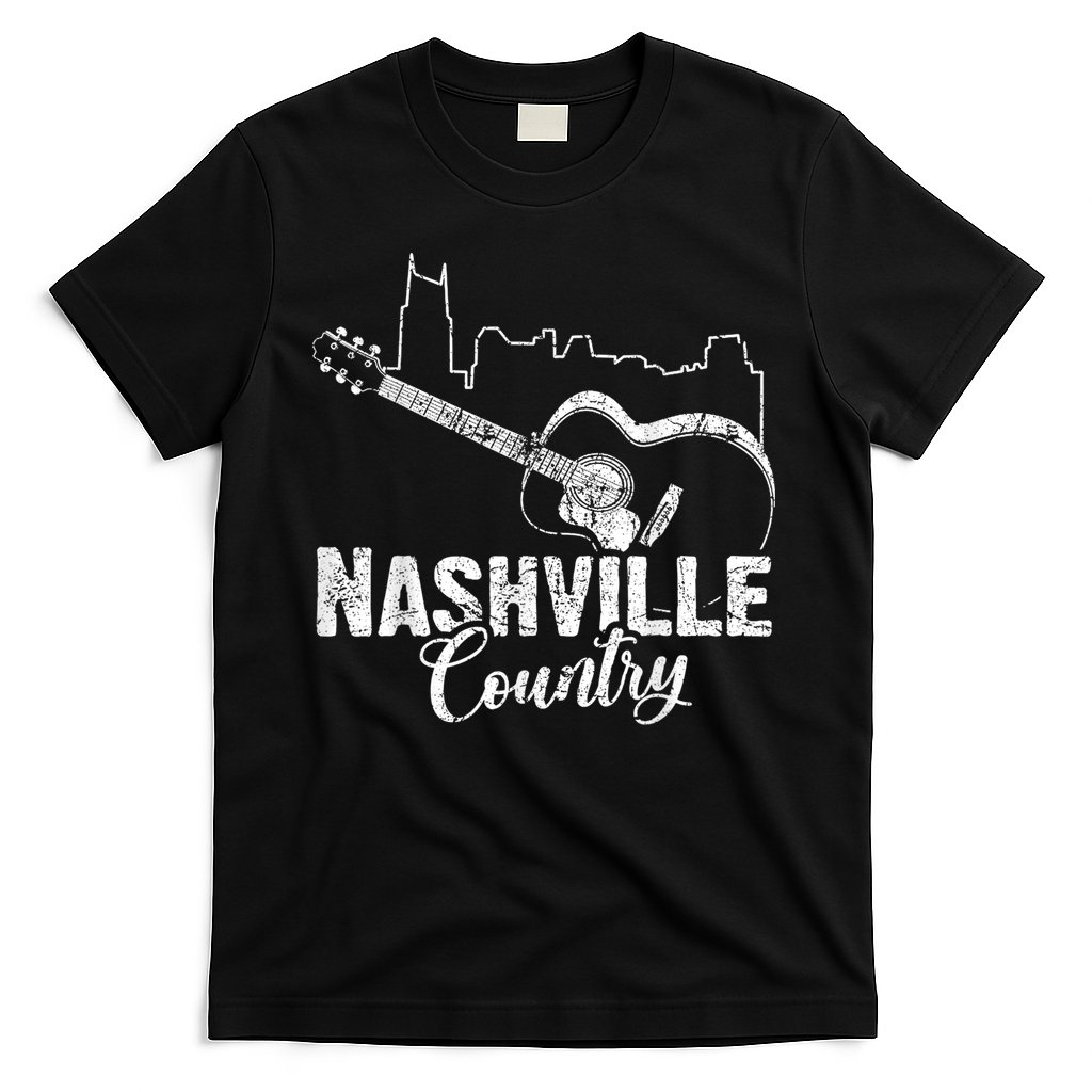 Nashville Skyline Tennessee Country Music Guitar Player T-Shirt
