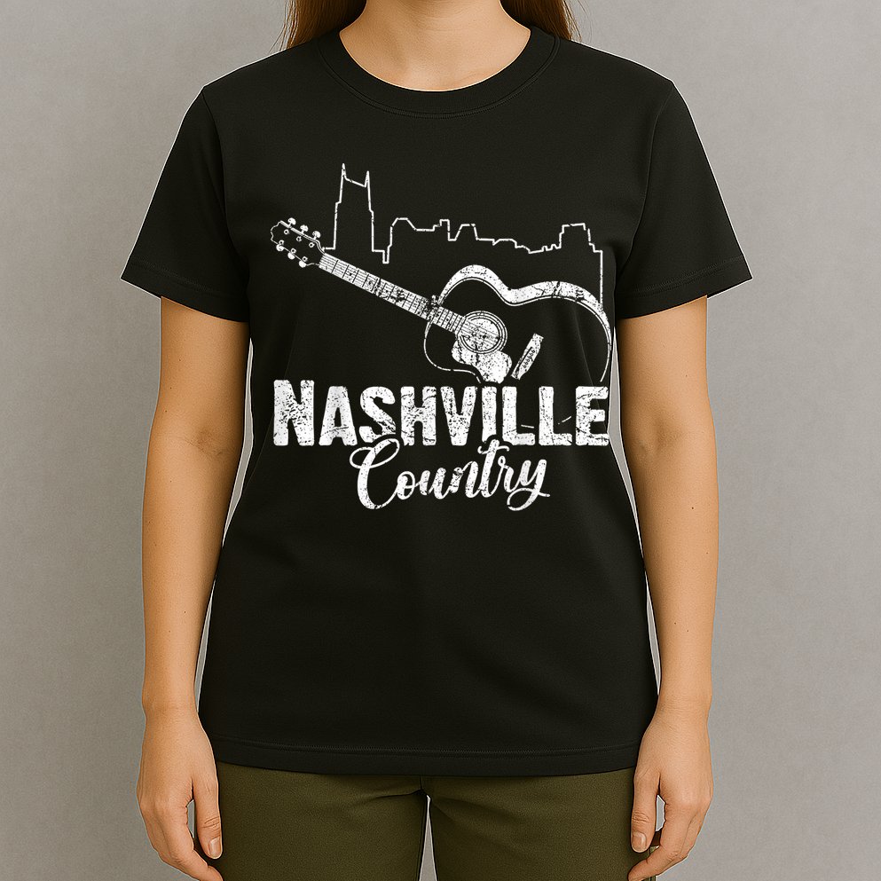 Nashville Skyline Tennessee Country Music Guitar Player T-Shirt