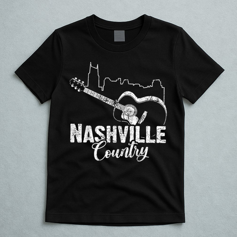 Nashville Skyline Tennessee Country Music Guitar Player T-Shirt