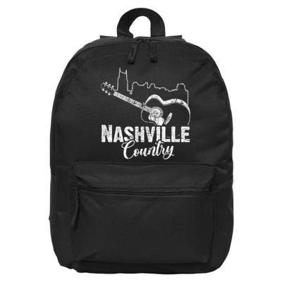 Nashville Skyline Tennessee Country Music Guitar Player 16 in Basic Backpack