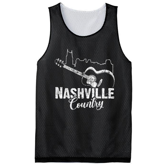 Nashville Skyline Tennessee Country Music Guitar Player Mesh Reversible Basketball Jersey Tank