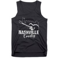 Nashville Skyline Tennessee Country Music Guitar Player Tank Top