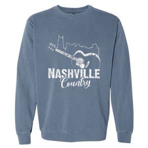 Nashville Skyline Tennessee Country Music Guitar Player Garment-Dyed Sweatshirt