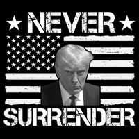 Never Surrender Trump American Flag Womens Tank Top
