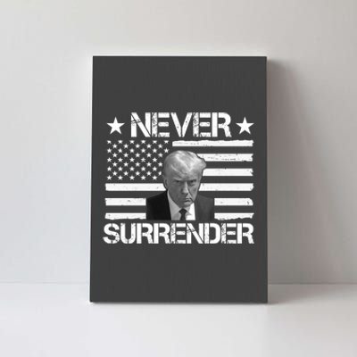 Never Surrender Trump American Flag Canvas