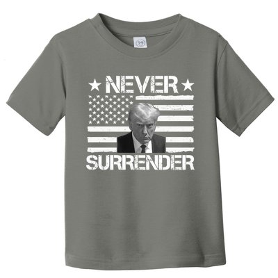 Never Surrender Trump American Flag Toddler T-Shirt